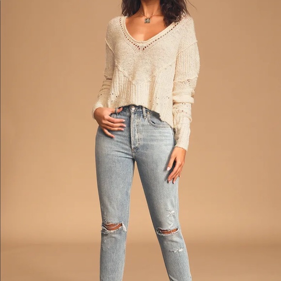 HP🎉Free People Seashell Cropped Sweater - Picture 2 of 6
